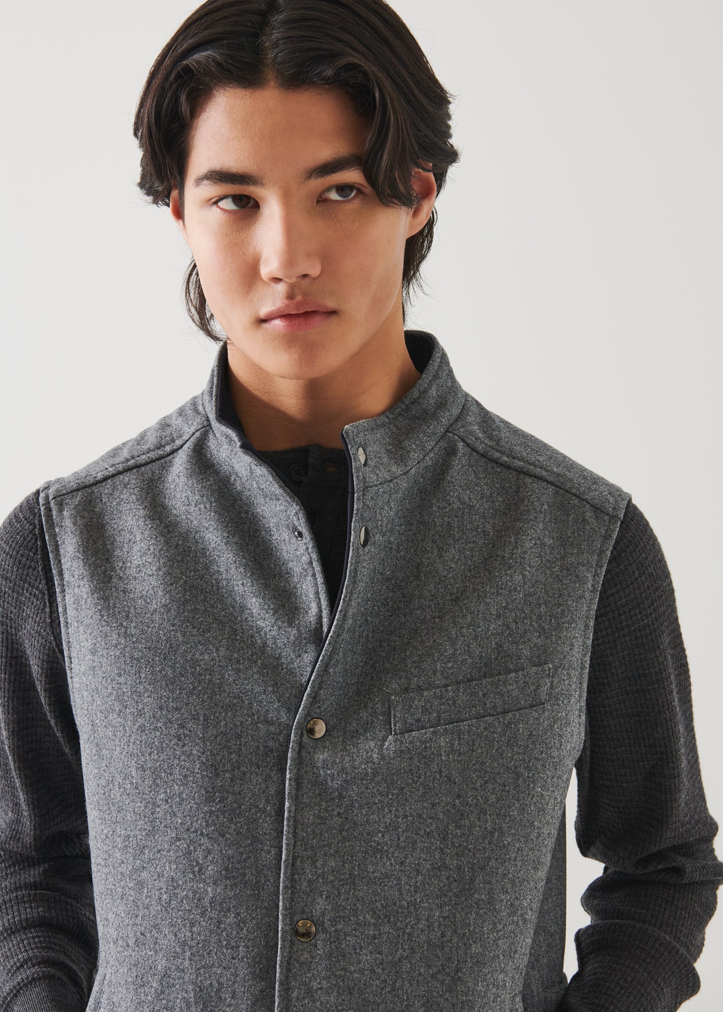 WOOL REVERSIBLE VEST | PATRICK ASSARAF.