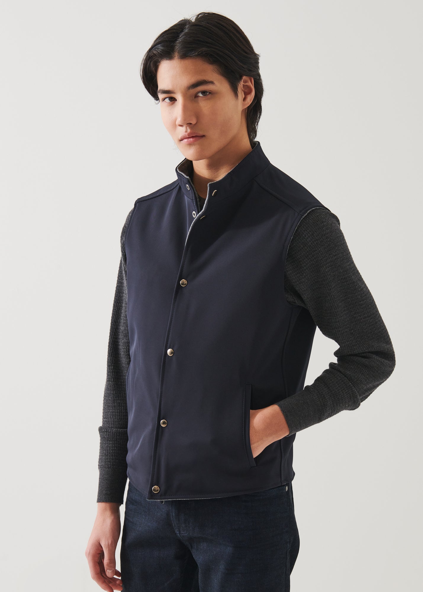 WOOL REVERSIBLE VEST | PATRICK ASSARAF.