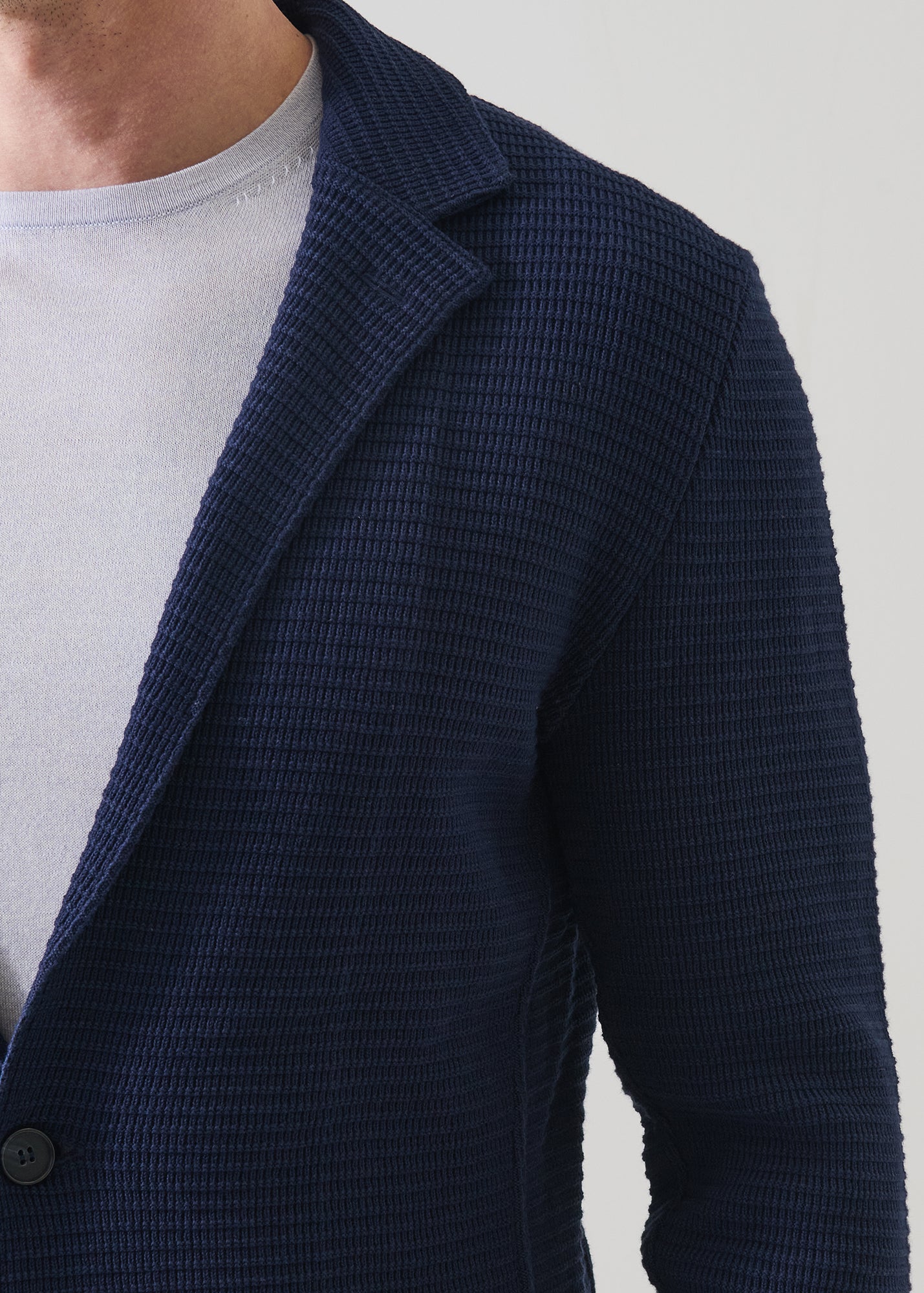 Cotton Grid-Check Knit Blazer - PATRICK ASSARAF