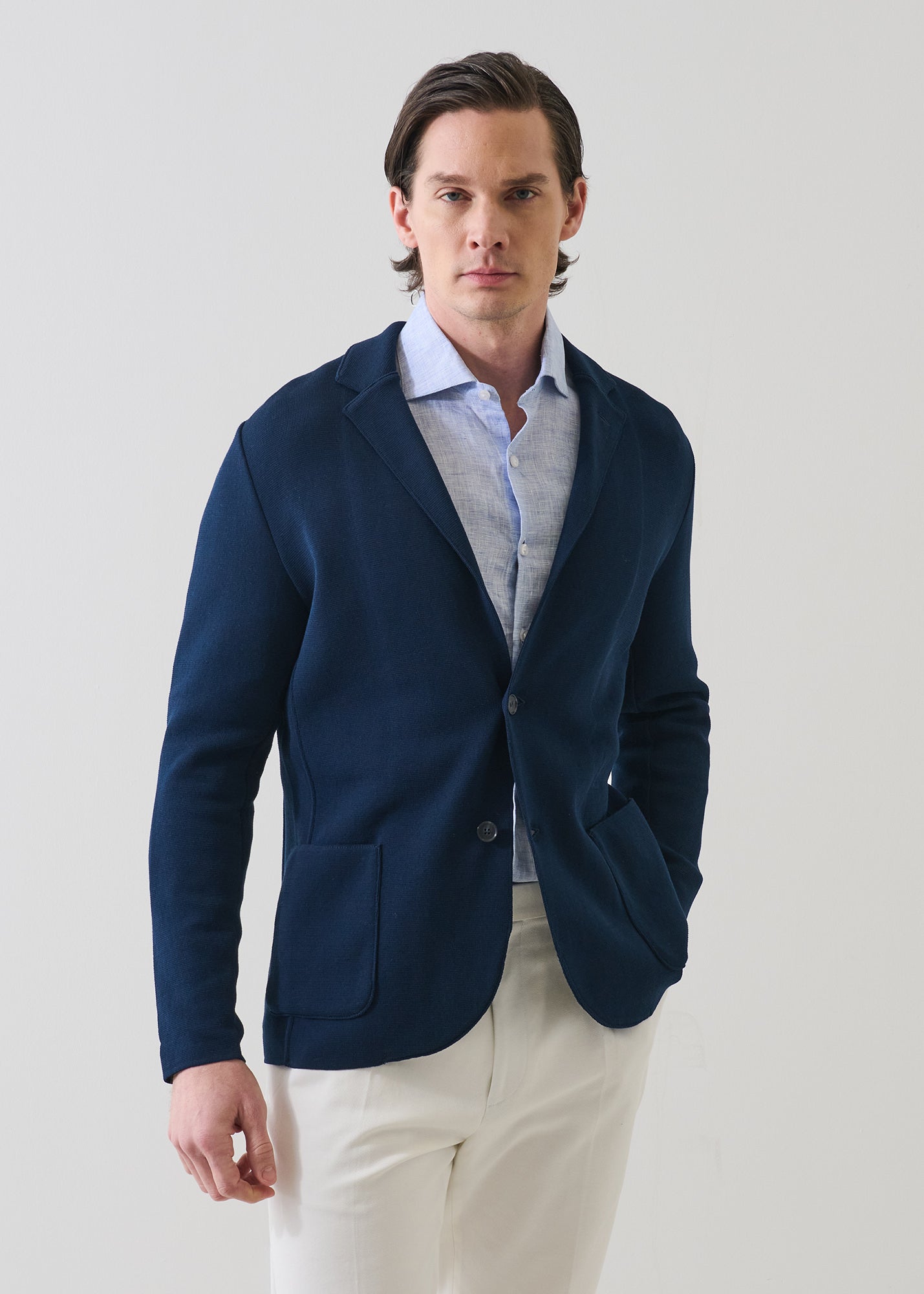 Cotton Half Milano Knit Blazer - PATRICK ASSARAF