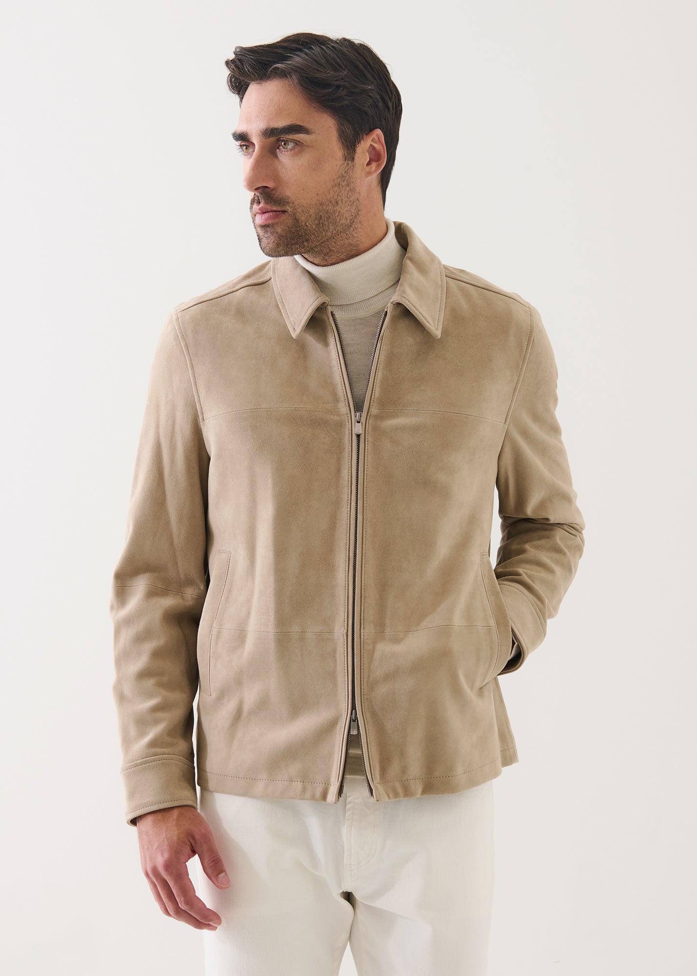 Suede Unlined Shirt Jacket