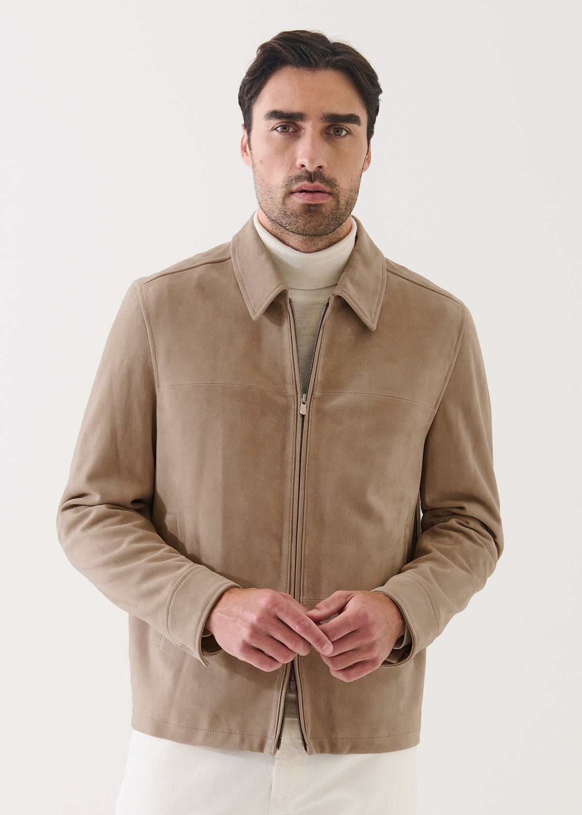 Suede Zip Up Shirt Jacket - PATRICK ASSARAF