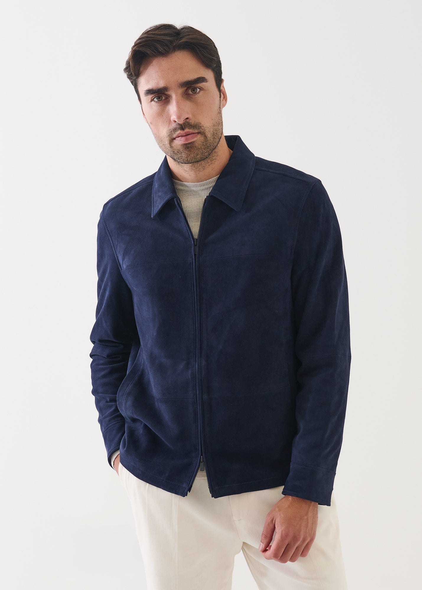 Suede Unlined Shirt Jacket
