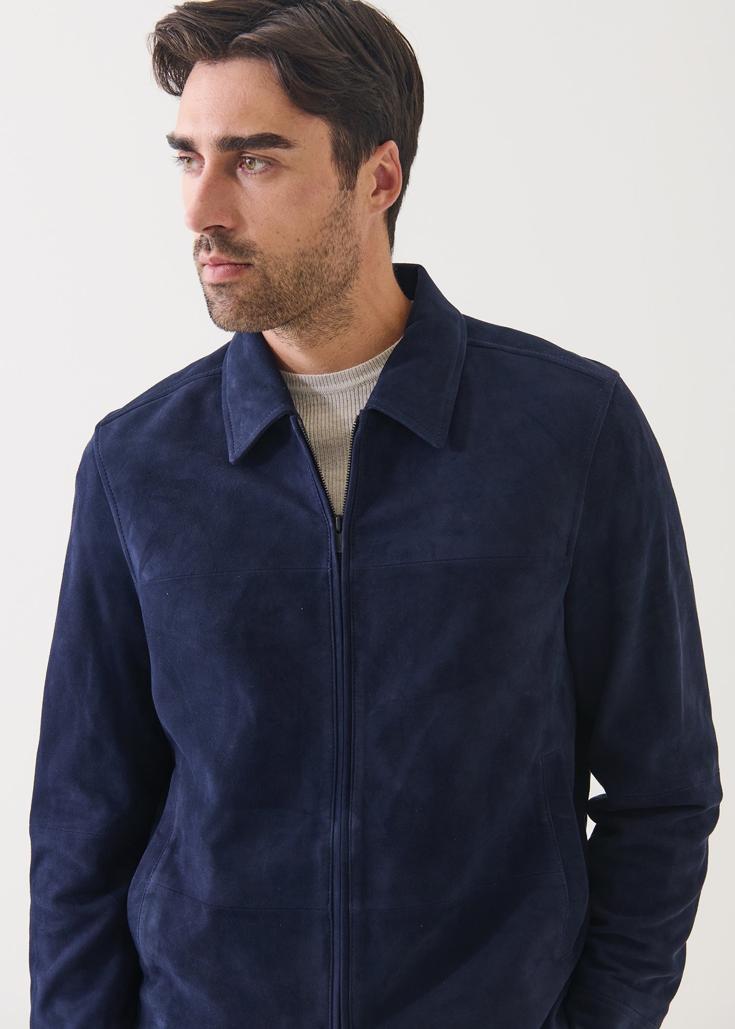 Suede Unlined Shirt Jacket