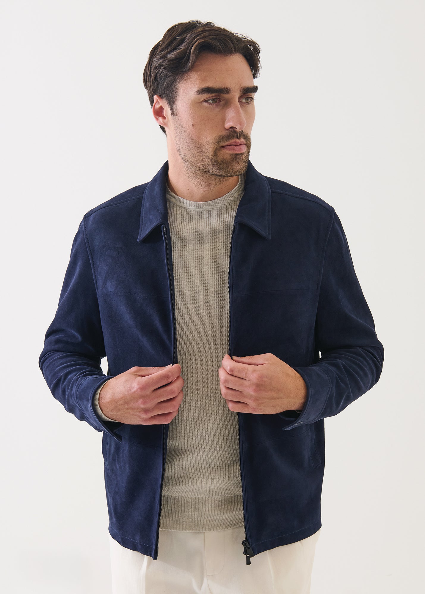 Suede Unlined Shirt Jacket
