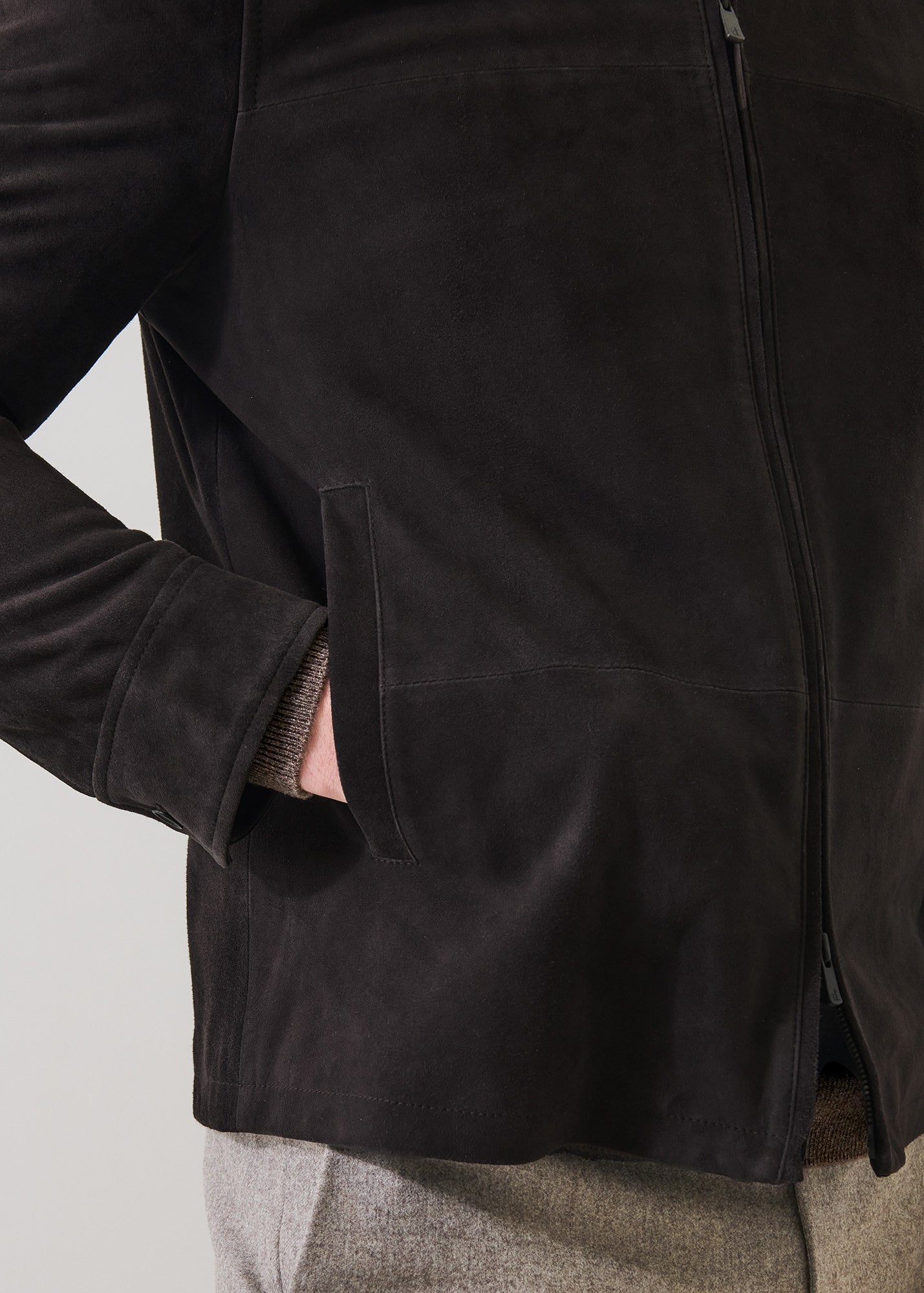 Suede Zip Up Shirt Jacket - PATRICK ASSARAF