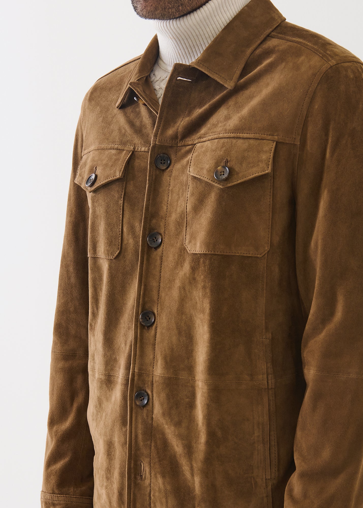 Suede Unlined Shirt Jacket