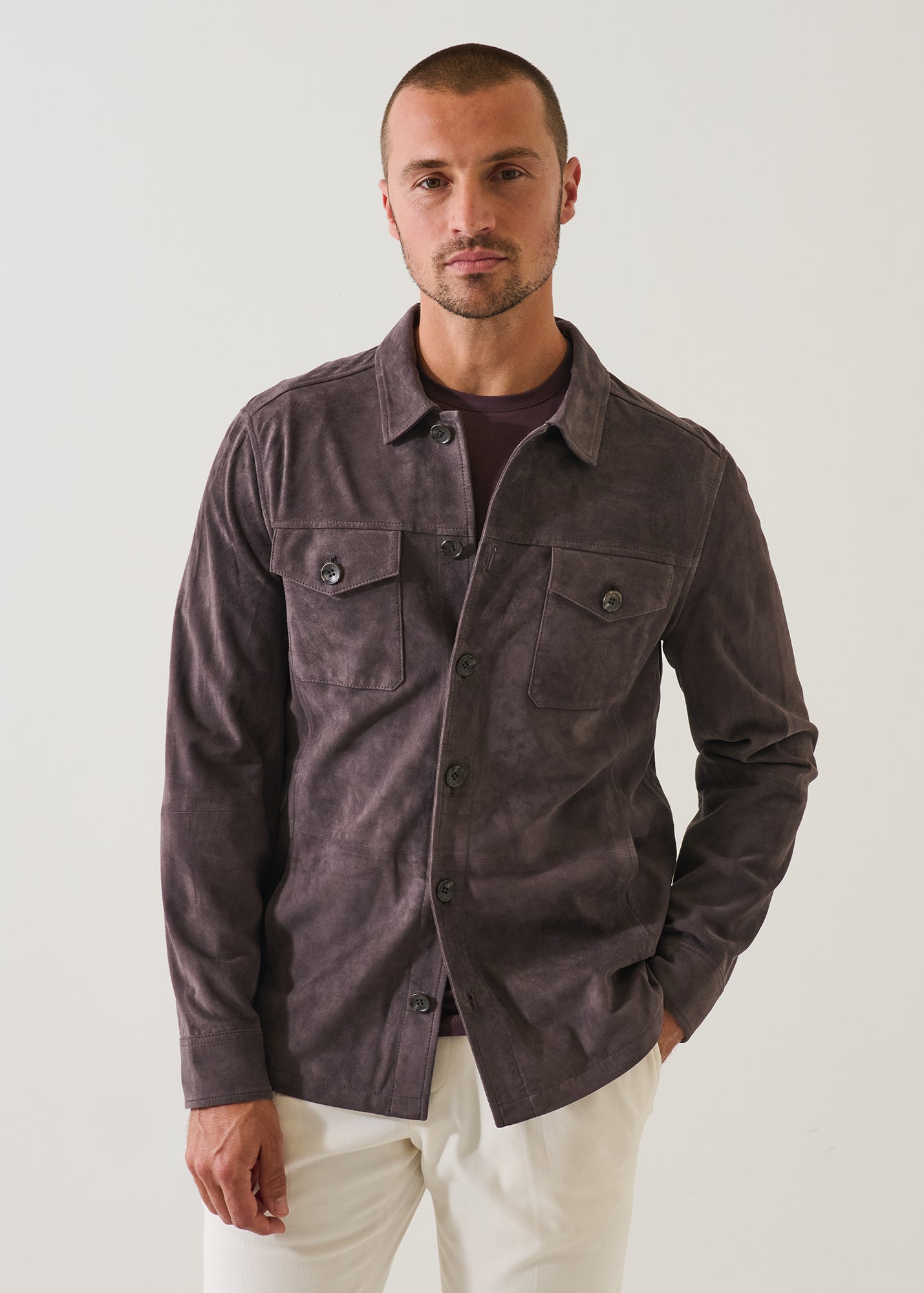Suede Unlined Shirt Jacket