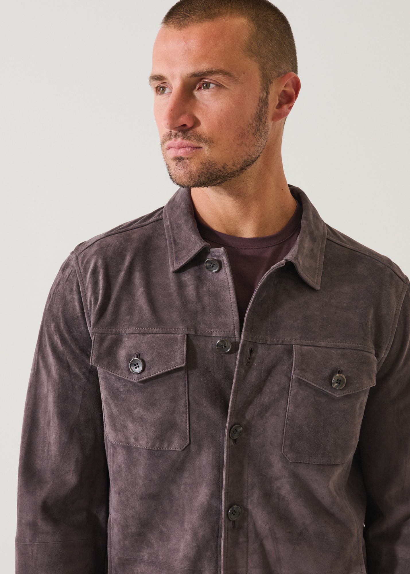 Suede Unlined Shirt Jacket
