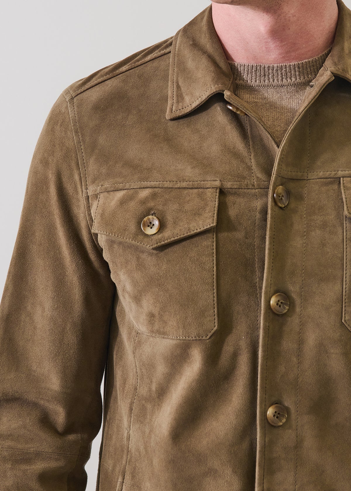 Suede Unlined Shirt Jacket