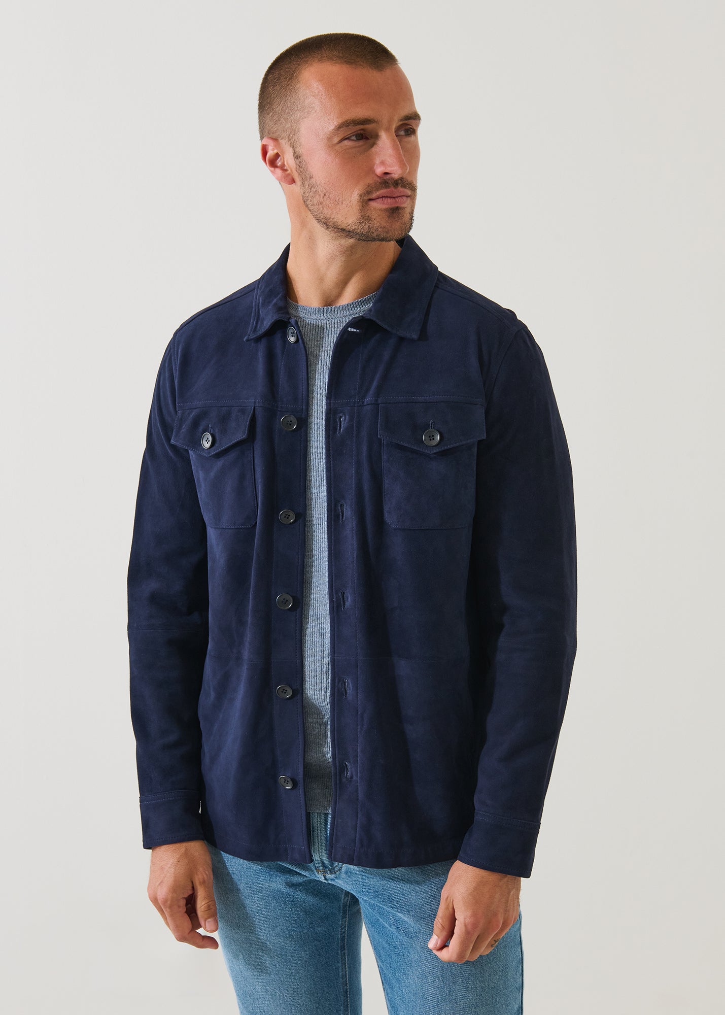 Suede Unlined Shirt Jacket