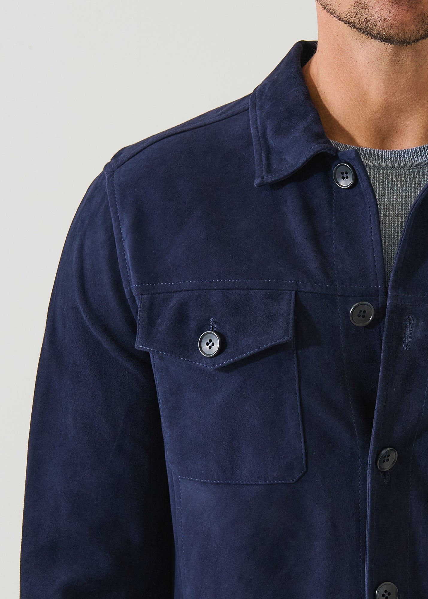Suede Unlined Shirt Jacket