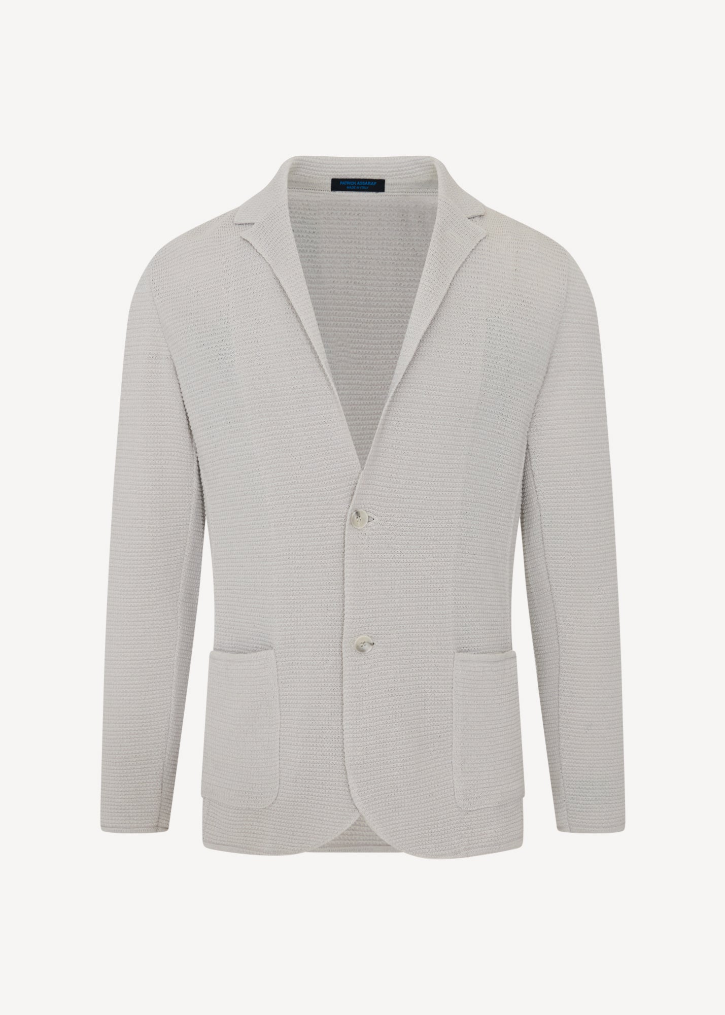Linen-Cotton Mini-Grid Knit Blazer - PATRICK ASSARAF