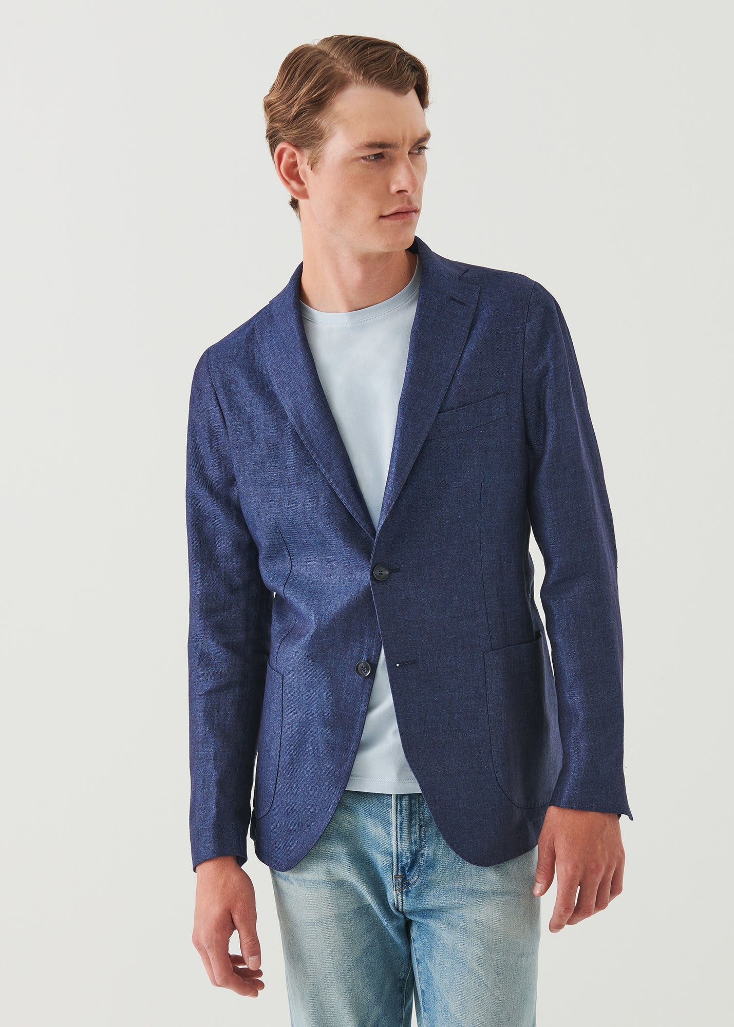 Linen Two-Button Blazer