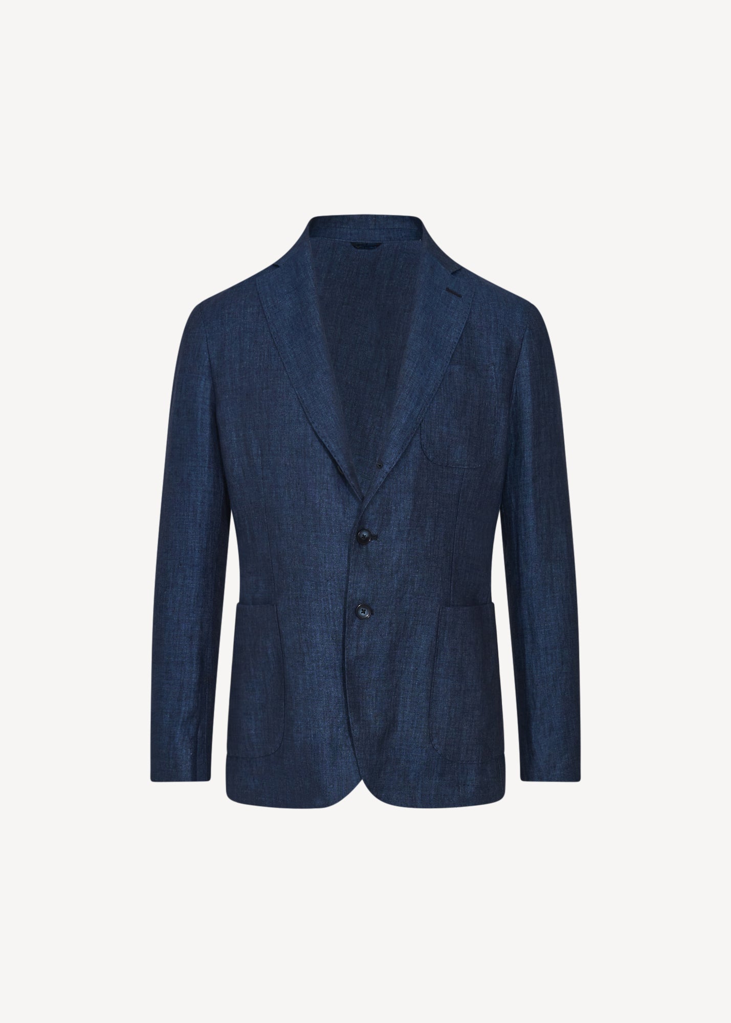 Linen Herringbone Two-Button Blazer - PATRICK ASSARAF