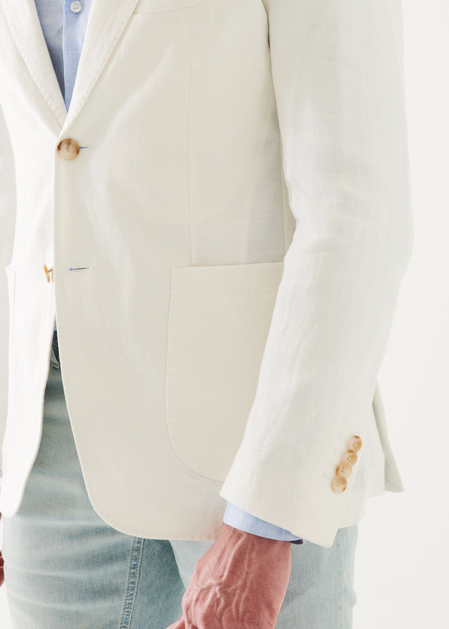 LINEN TWILL TWO-BUTTON BLAZER | PATRICK ASSARAF.