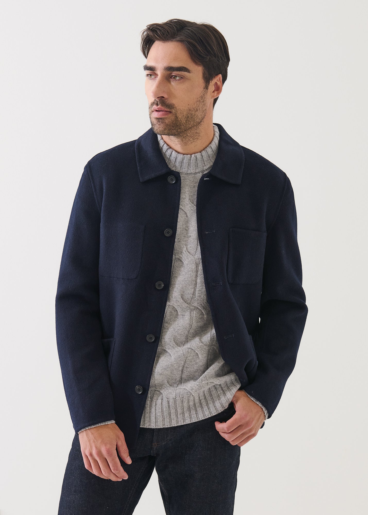 Wool Silk Chore Jacket - PATRICK ASSARAF