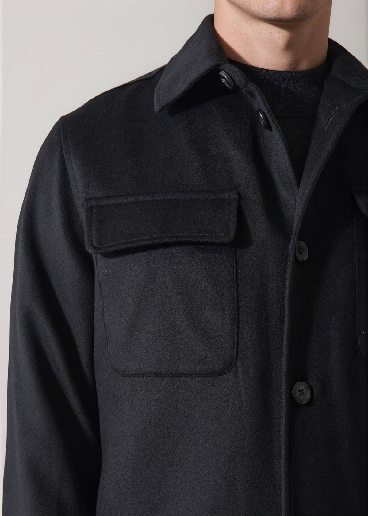 Wool-Silk Utility Shirt Jacket - PATRICK ASSARAF