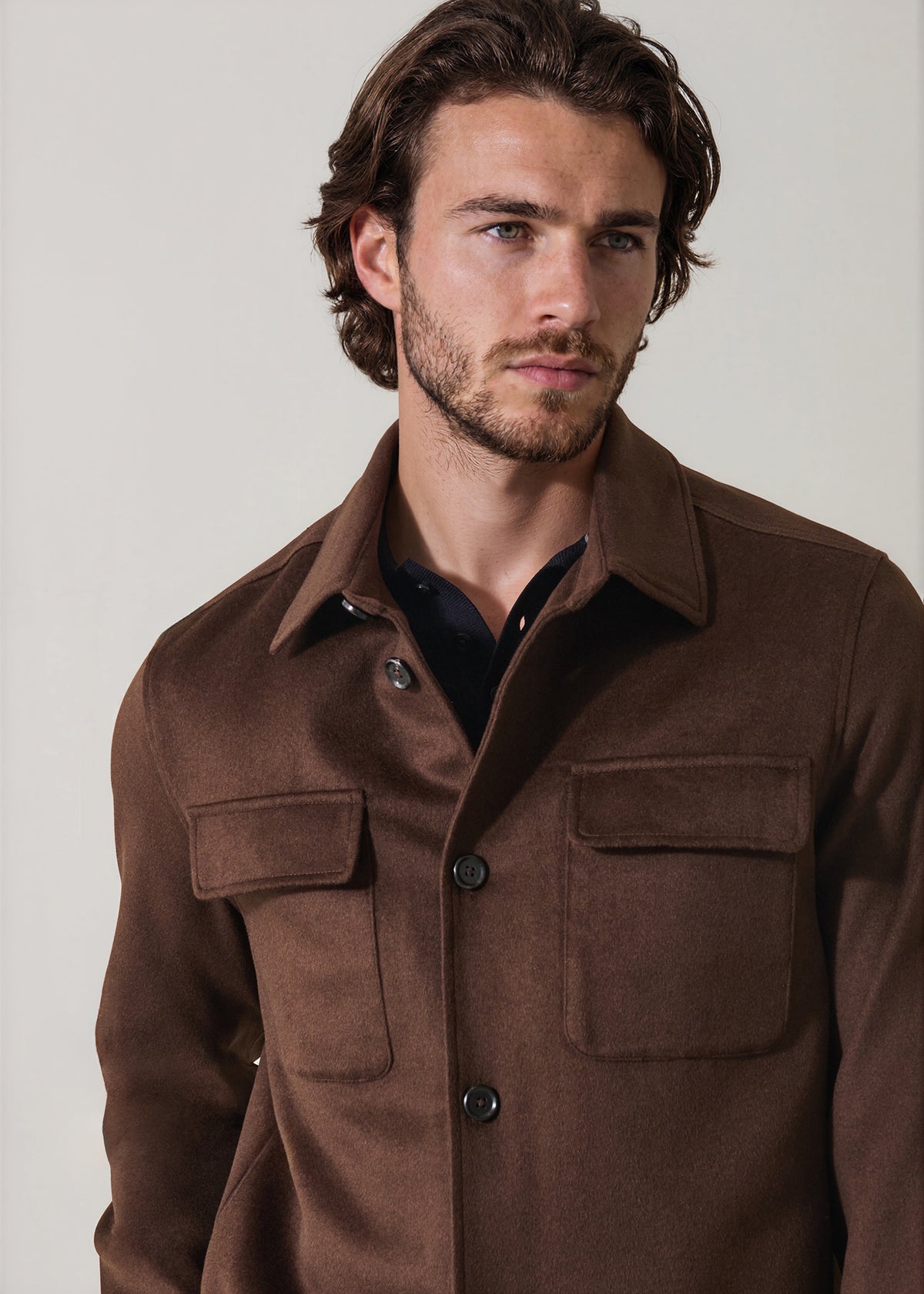Wool-Silk Utility Shirt Jacket - PATRICK ASSARAF