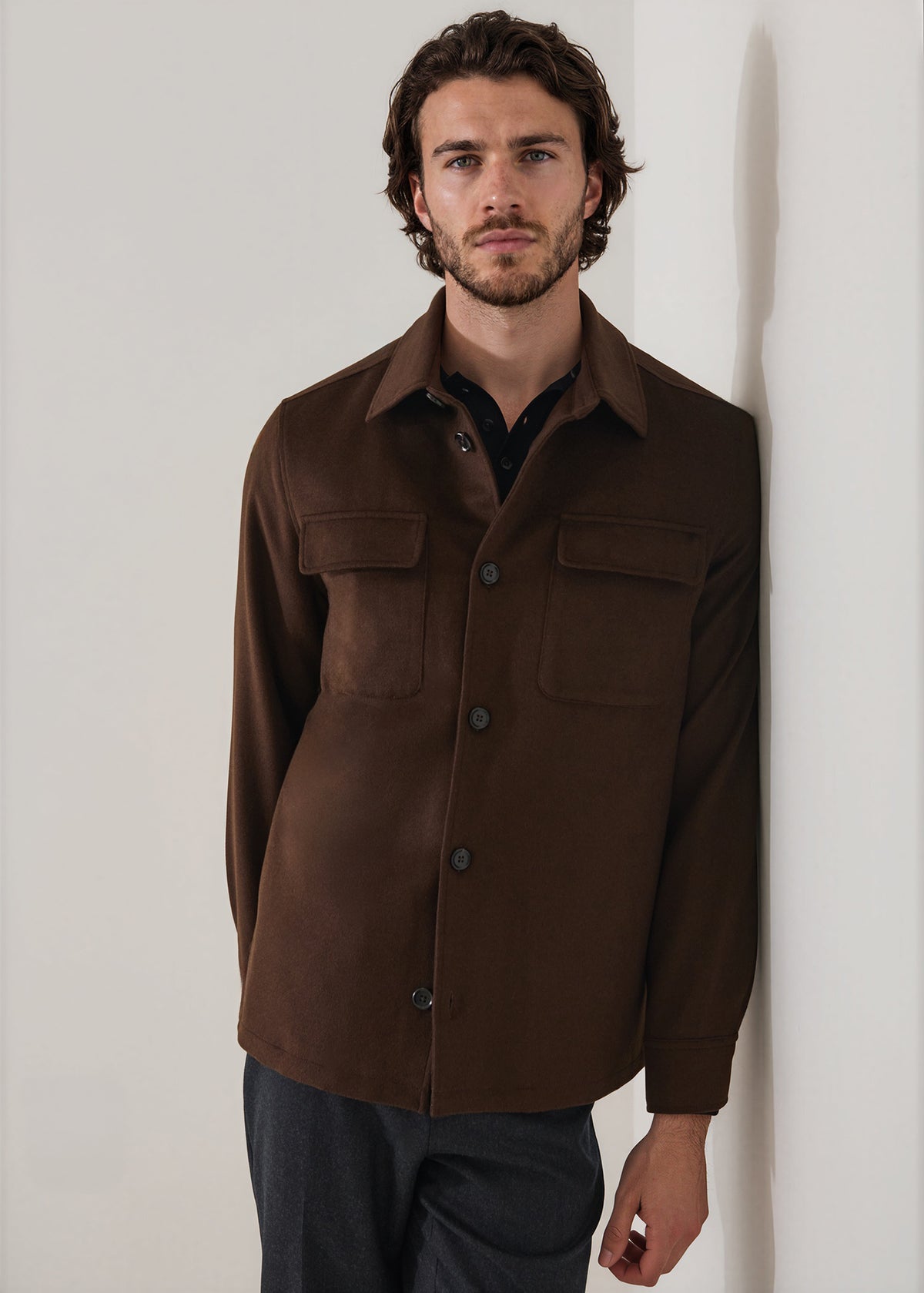 Wool-Silk Utility Shirt Jacket - PATRICK ASSARAF