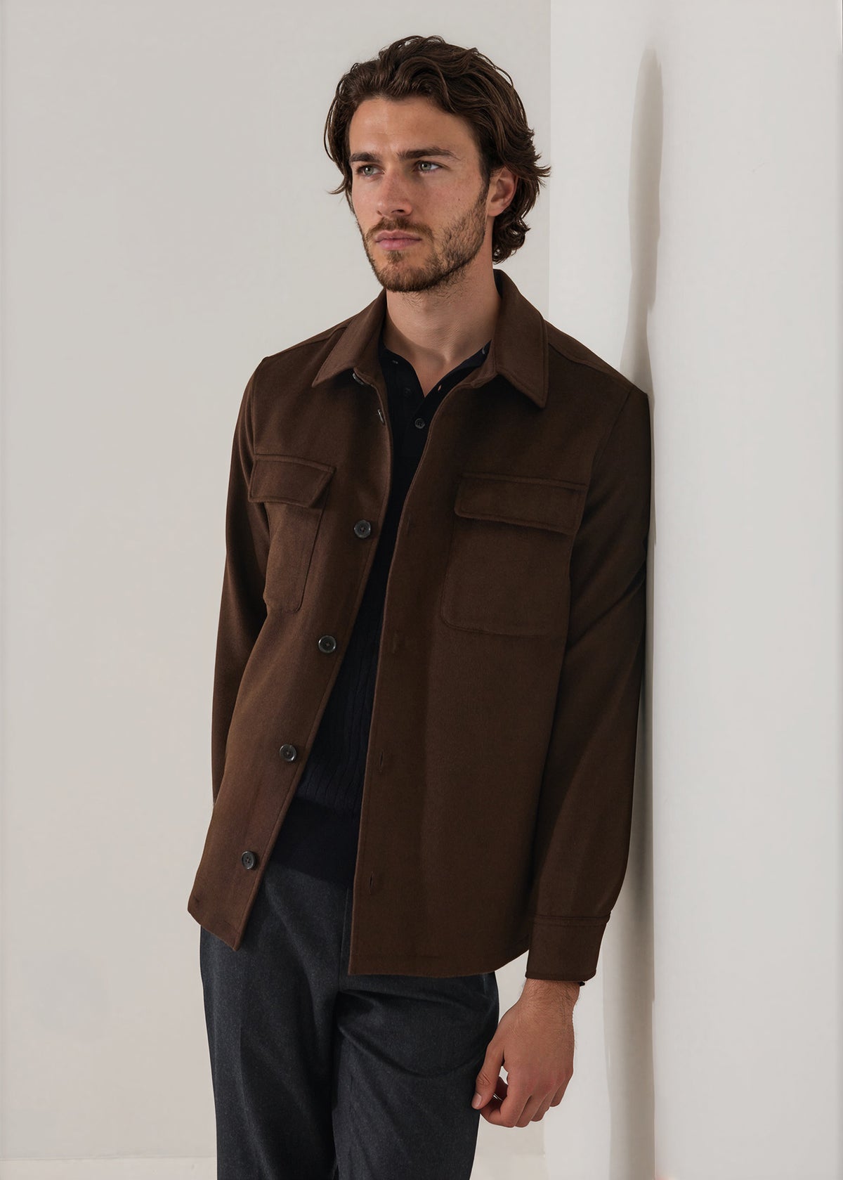 Wool-Silk Utility Shirt Jacket - PATRICK ASSARAF