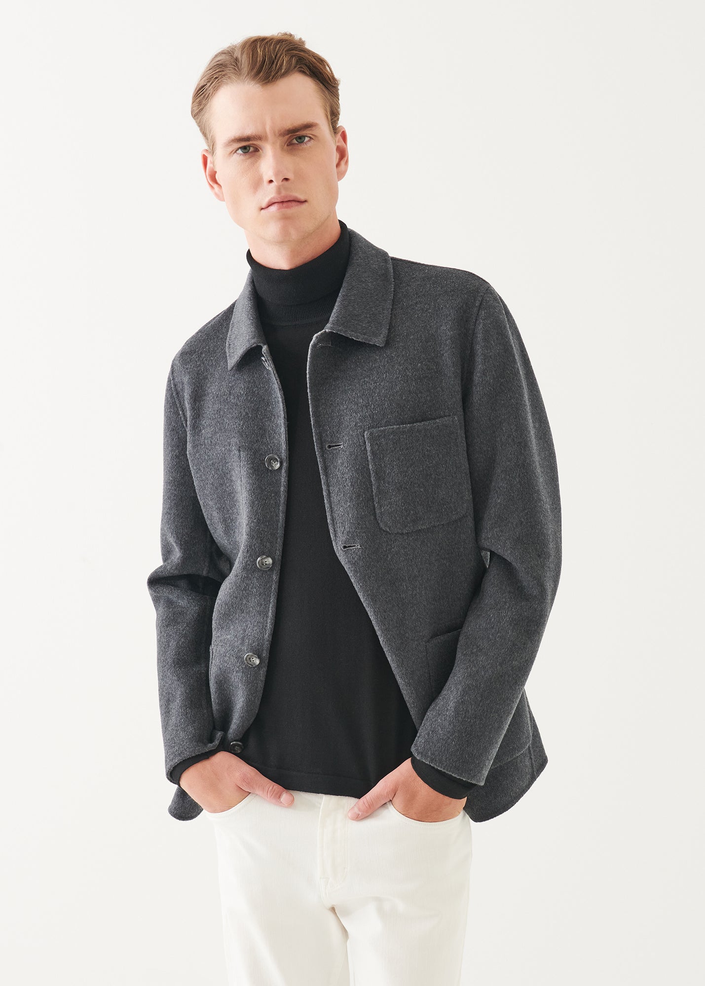 Wool Cashmere Double Face Chore Jacket - PATRICK ASSARAF