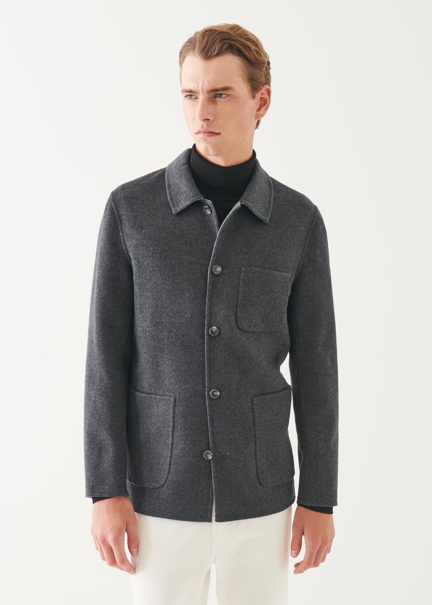 Wool Cashmere Double Face Chore Jacket - PATRICK ASSARAF