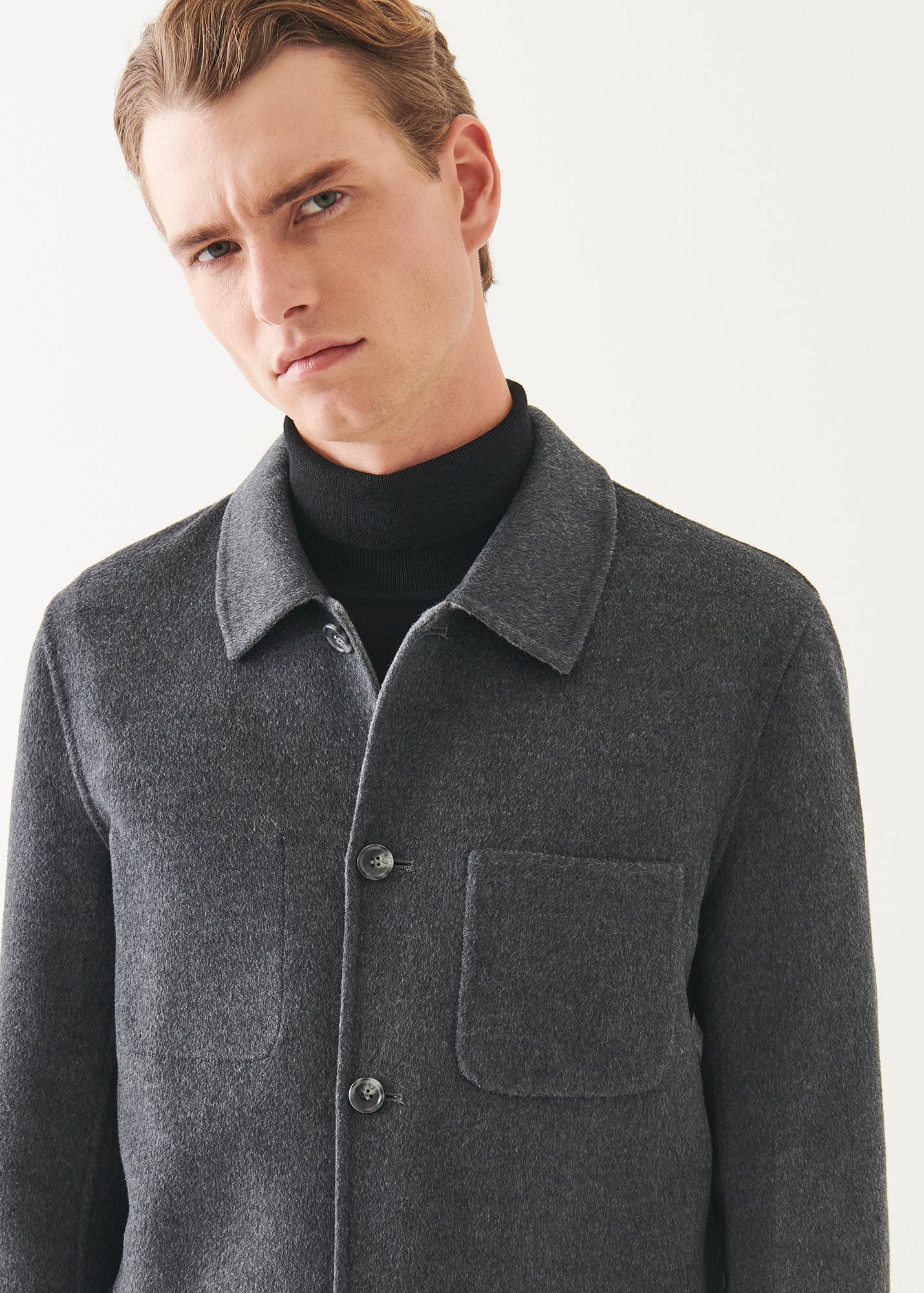Wool Cashmere Double Face Chore Jacket - PATRICK ASSARAF
