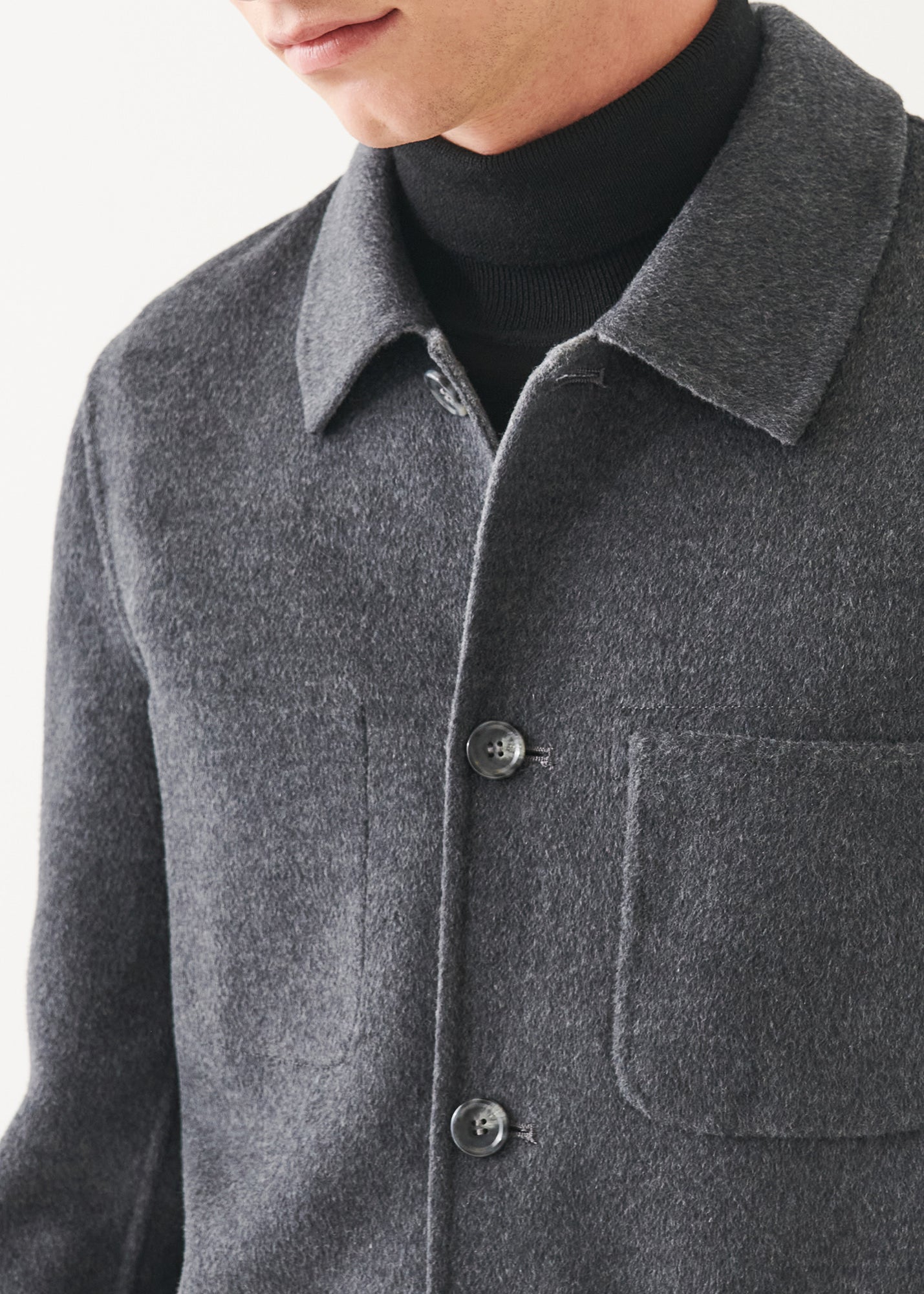 Wool Cashmere Double Face Chore Jacket - PATRICK ASSARAF