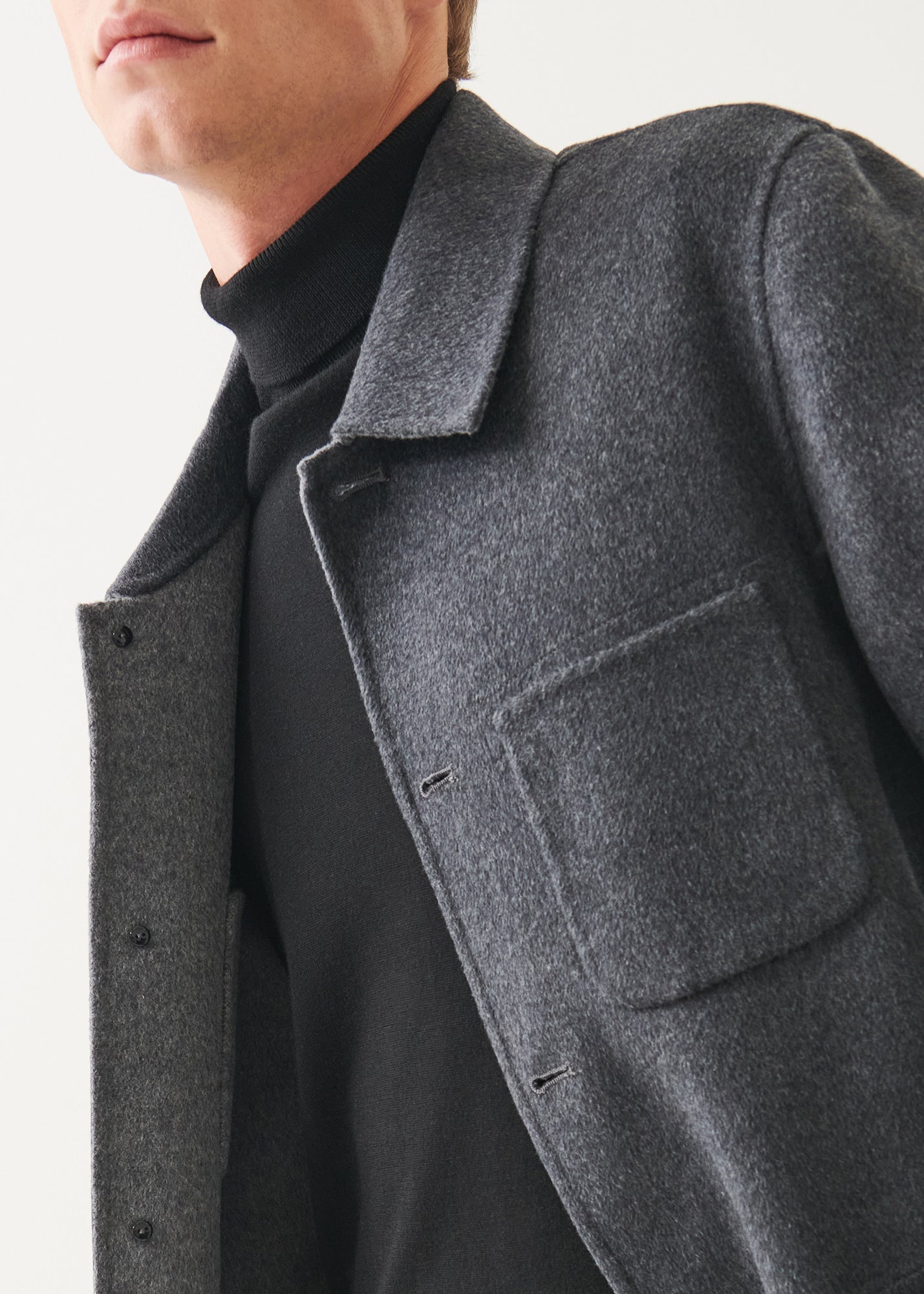 Wool Cashmere Double Face Chore Jacket - PATRICK ASSARAF