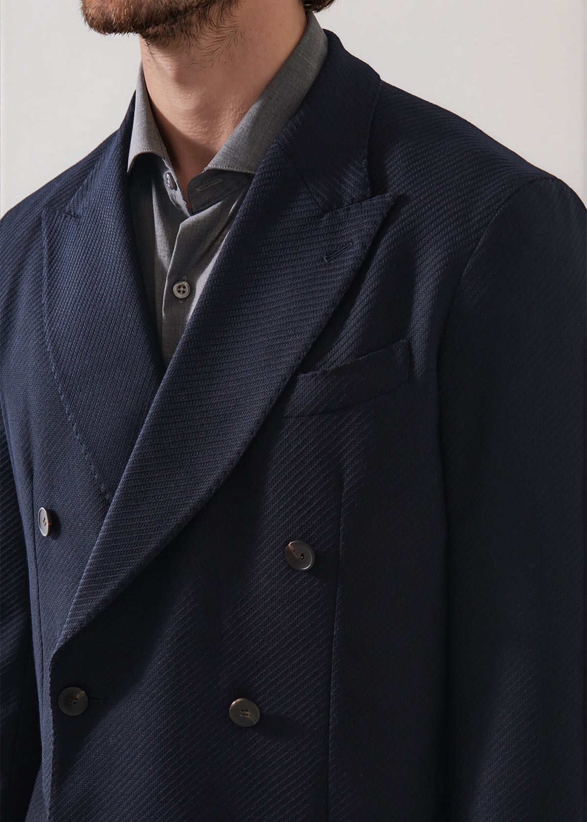 Wool-Cashmere Stretch Twill Double-Breasted Blazer - PATRICK ASSARAF