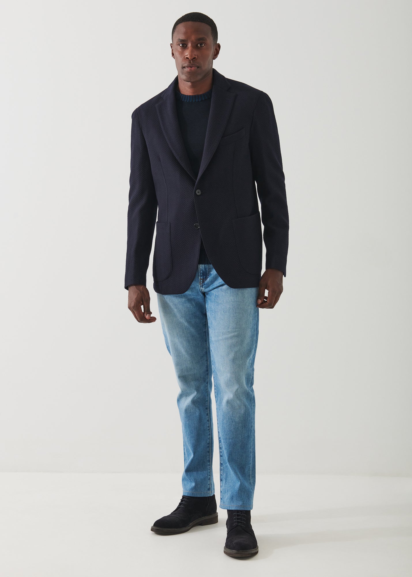 HERRINGBONE WOOL BLAZER | PATRICK ASSARAF.