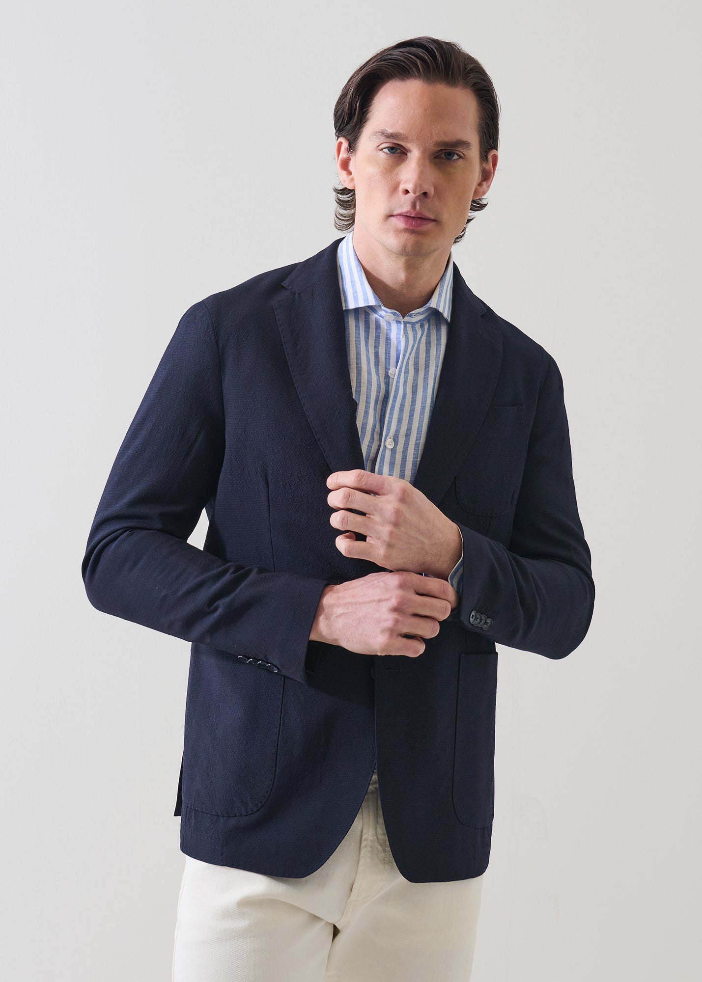 Wool Seersucker Blazer - PATRICK ASSARAF