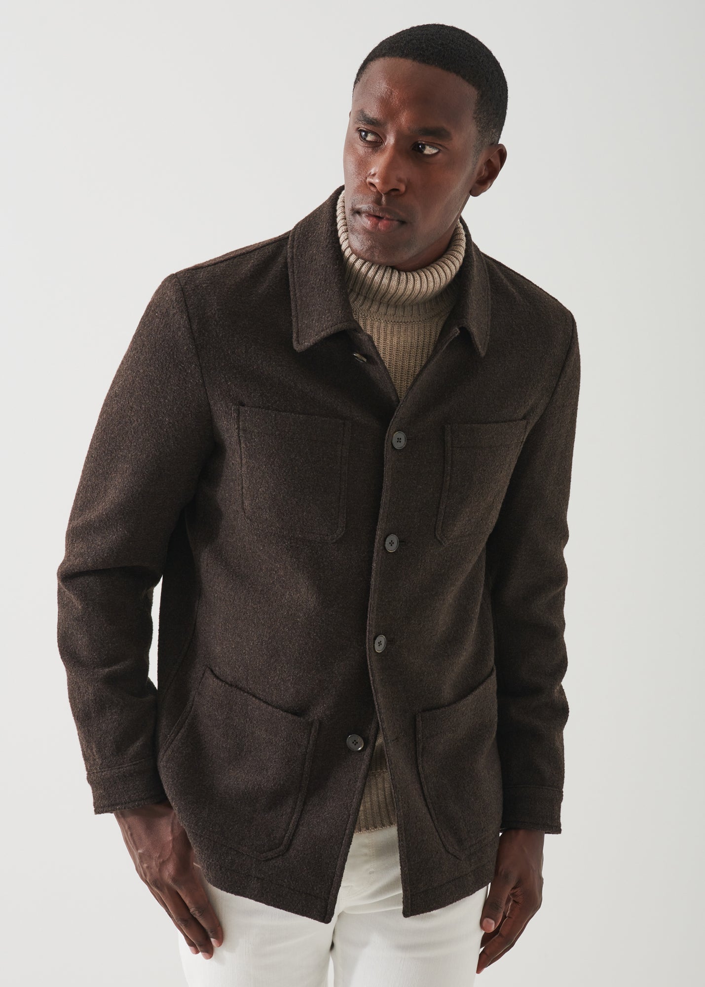 WOOL-SILK BLEND SHIRT JACKET | PATRICK ASSARAF.