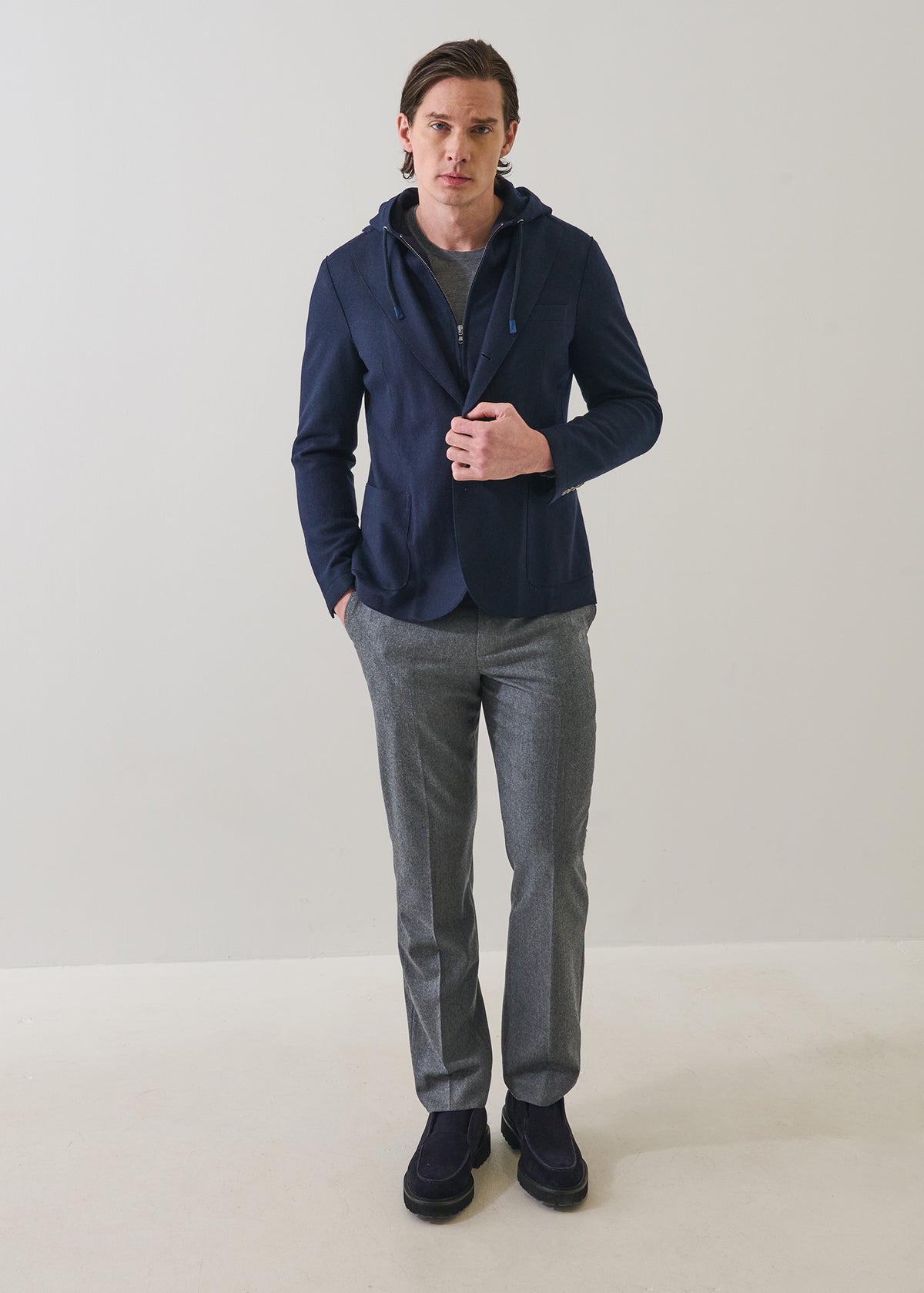 Wool Knit Removable Hood Blazer - PATRICK ASSARAF