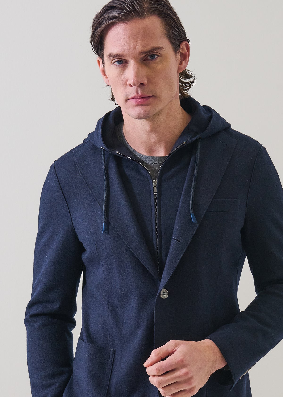 Wool Knit Removable Hood Blazer - PATRICK ASSARAF