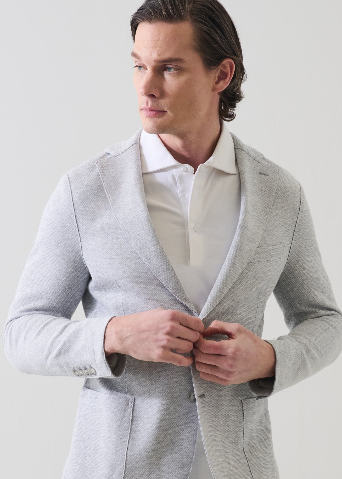 Cotton-Blend Textured Raw Edge Blazer - PATRICK ASSARAF