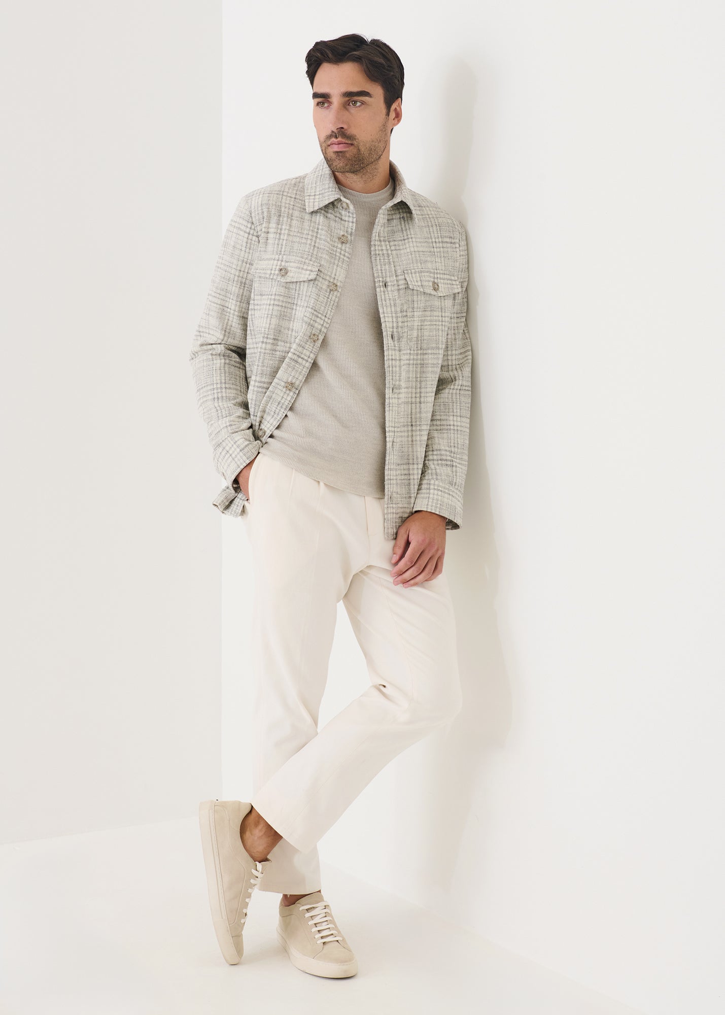 Wool Blend Soft Plaid Shirt Jacket