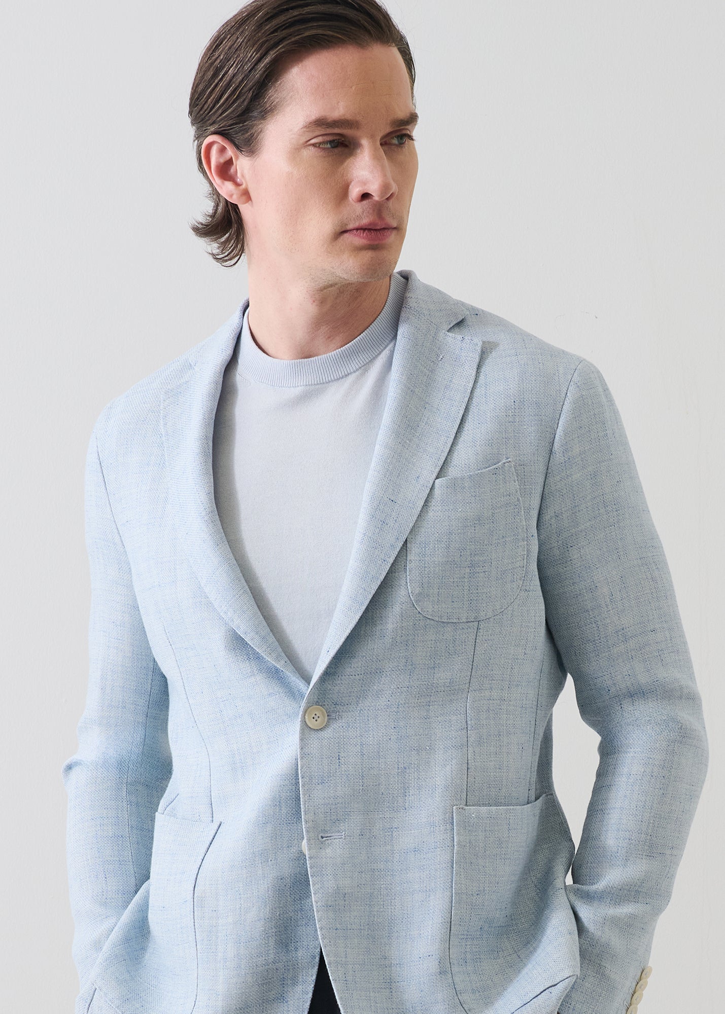 Linen-Wool Basketweave Blazer - PATRICK ASSARAF
