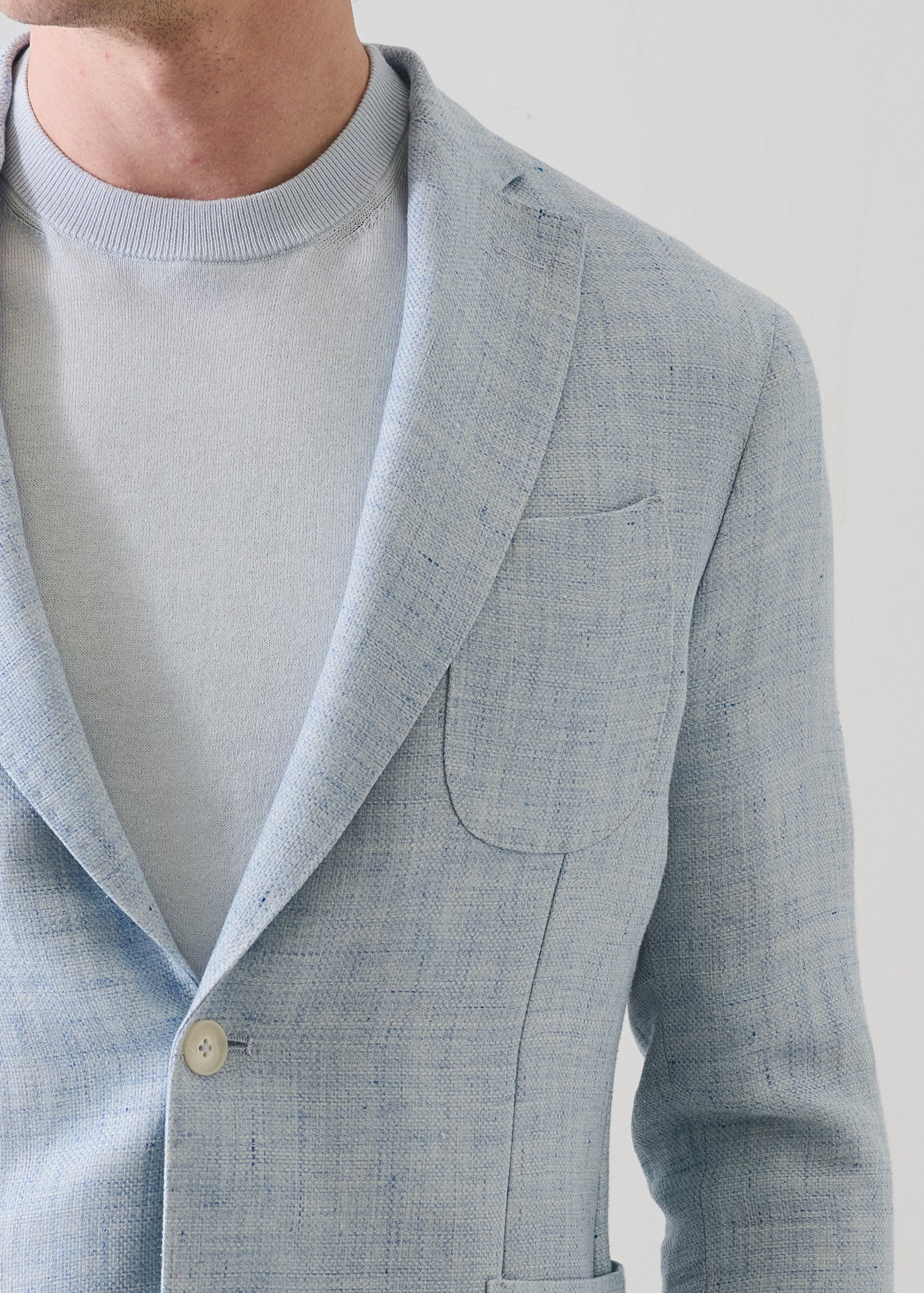 Linen-Wool Basketweave Blazer - PATRICK ASSARAF