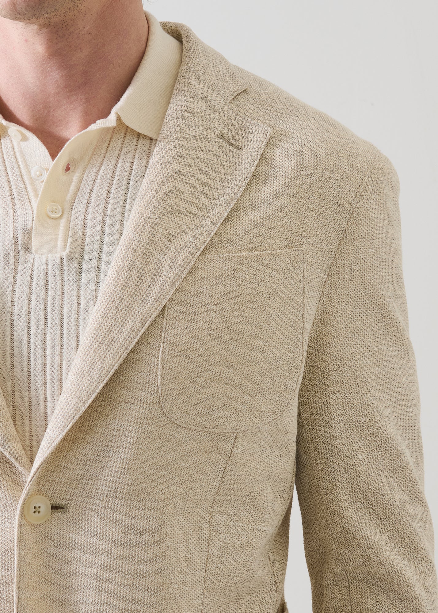 Linen-Cotton Textured Knit Blazer - PATRICK ASSARAF