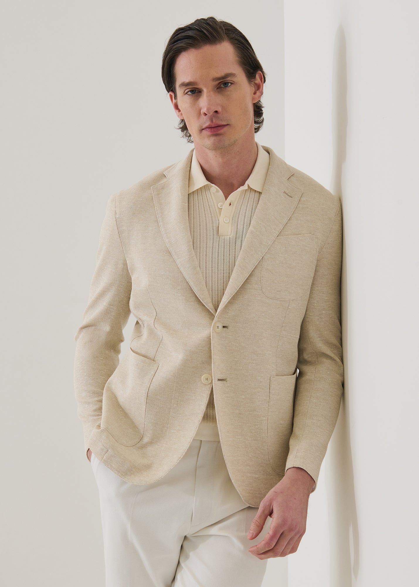 Linen-Cotton Textured Knit Blazer - PATRICK ASSARAF