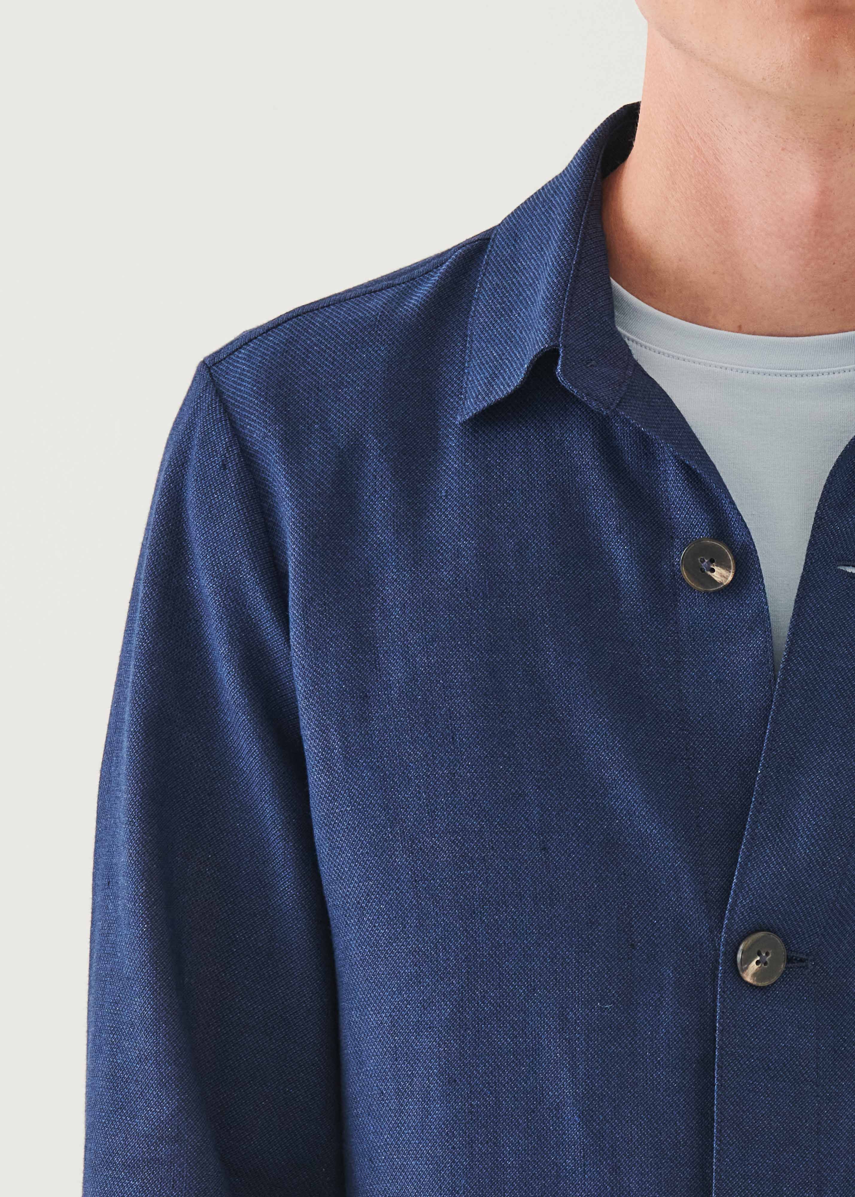 Linen Wool Blend Shirt Jacket