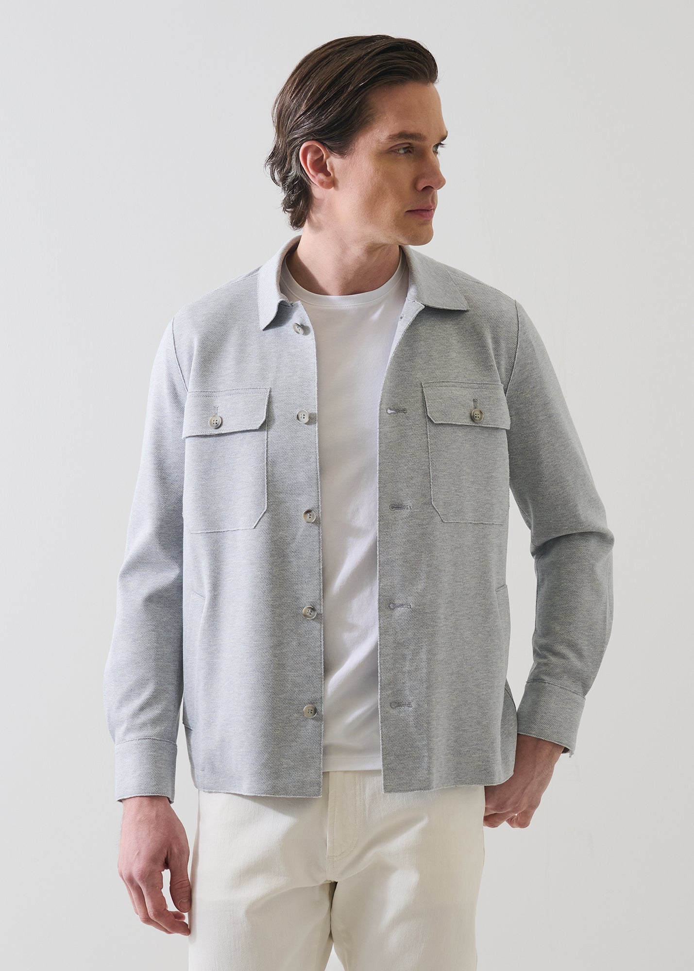Textured Knit Shirt Jacket - PATRICK ASSARAF