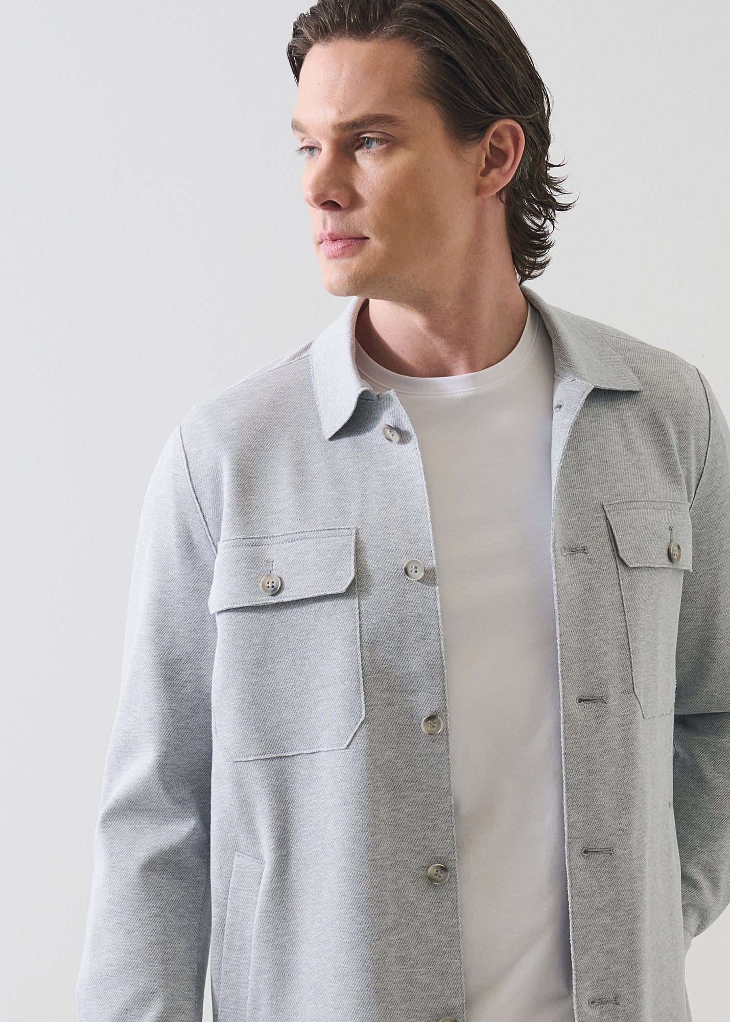 Textured Knit Shirt Jacket - PATRICK ASSARAF