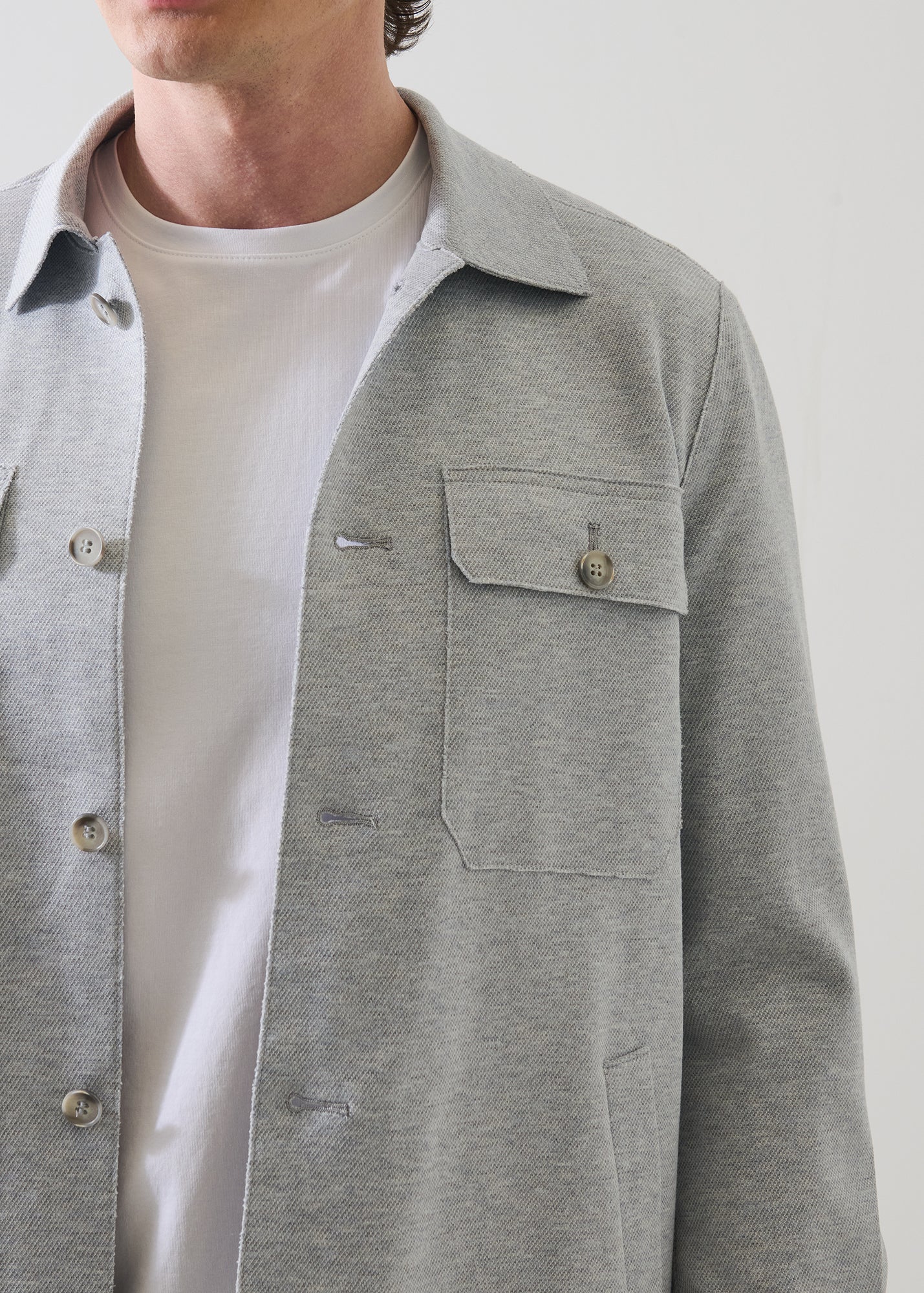 Textured Knit Shirt Jacket - PATRICK ASSARAF