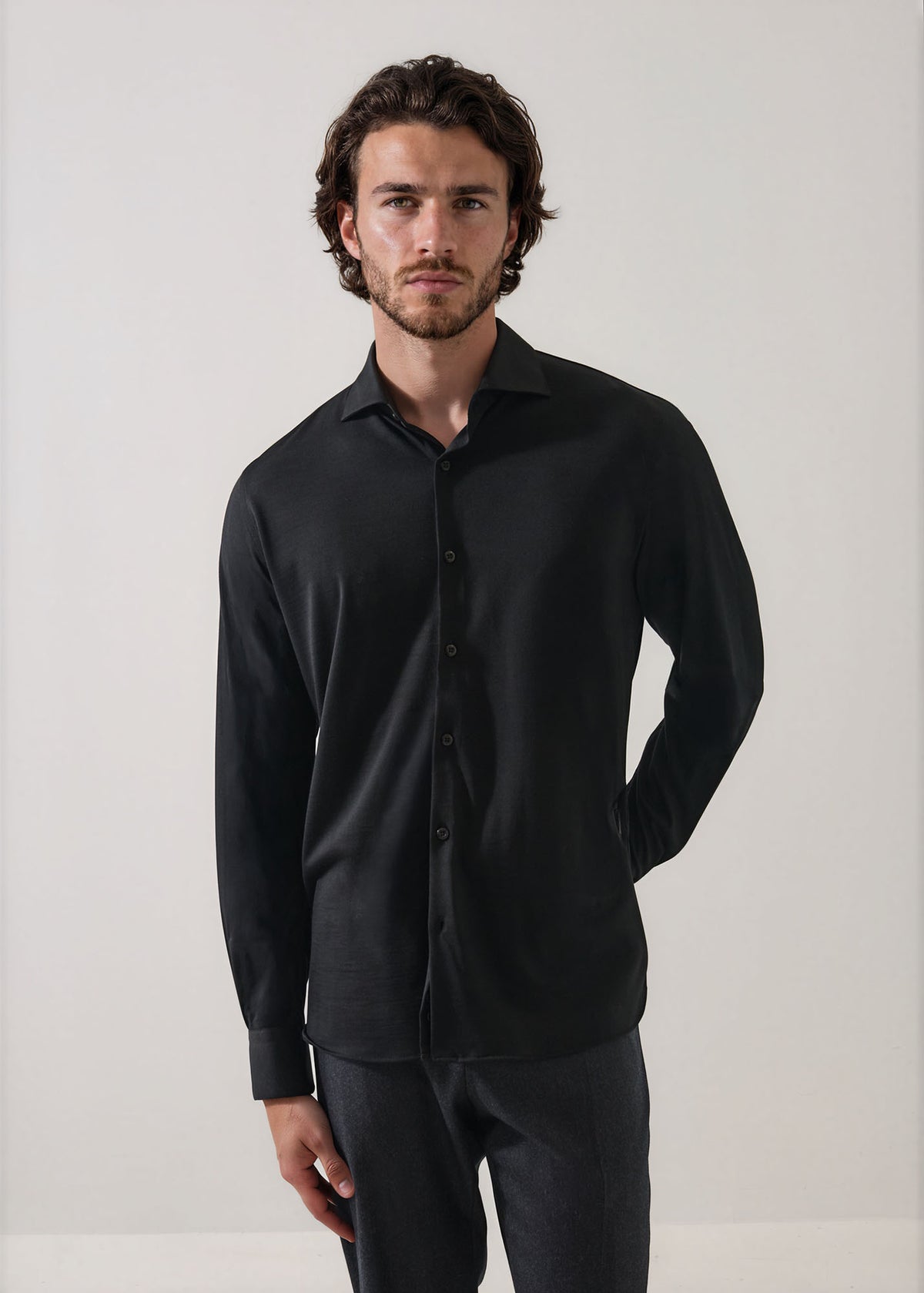 Superfine Wool Knit Shirt - PATRICK ASSARAF