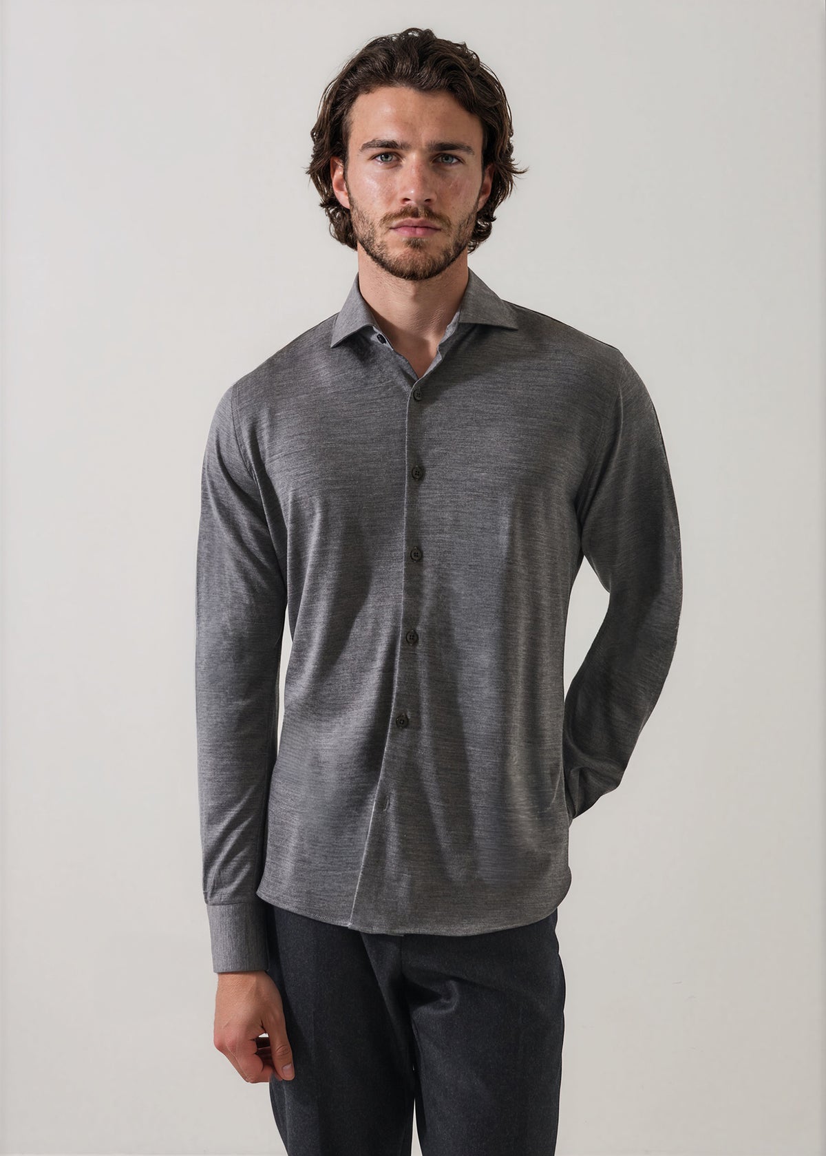 Superfine Wool Knit Shirt - PATRICK ASSARAF