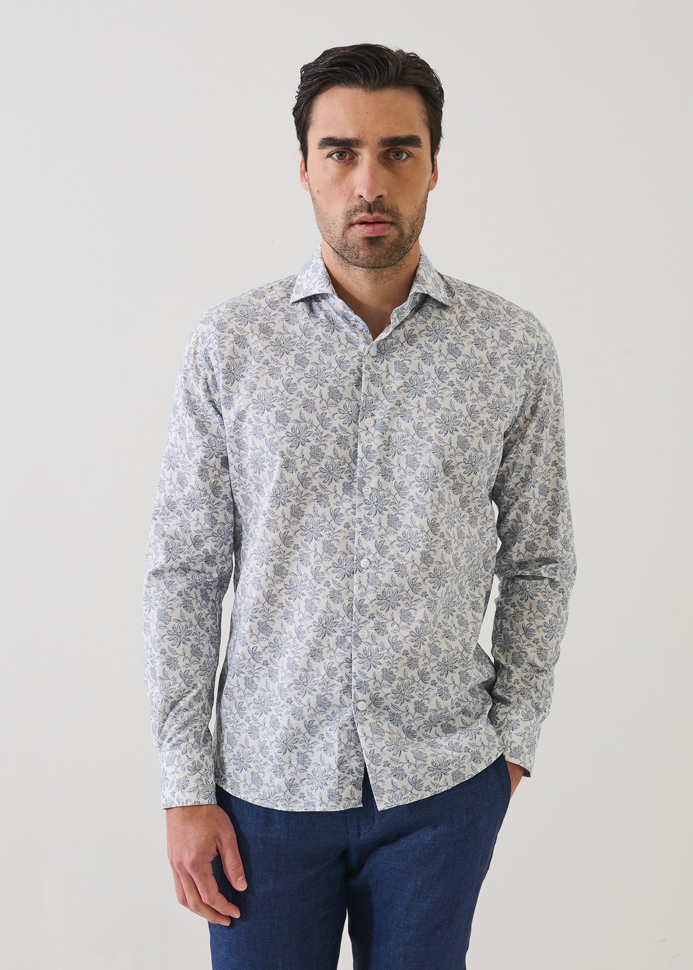 Botanical Print Cotton Shirt