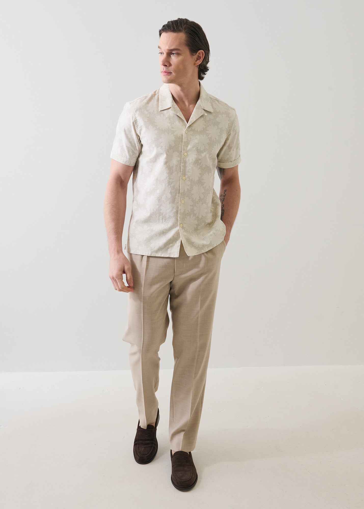 Abstract Floral Cotton Camp Collar Shirt - PATRICK ASSARAF
